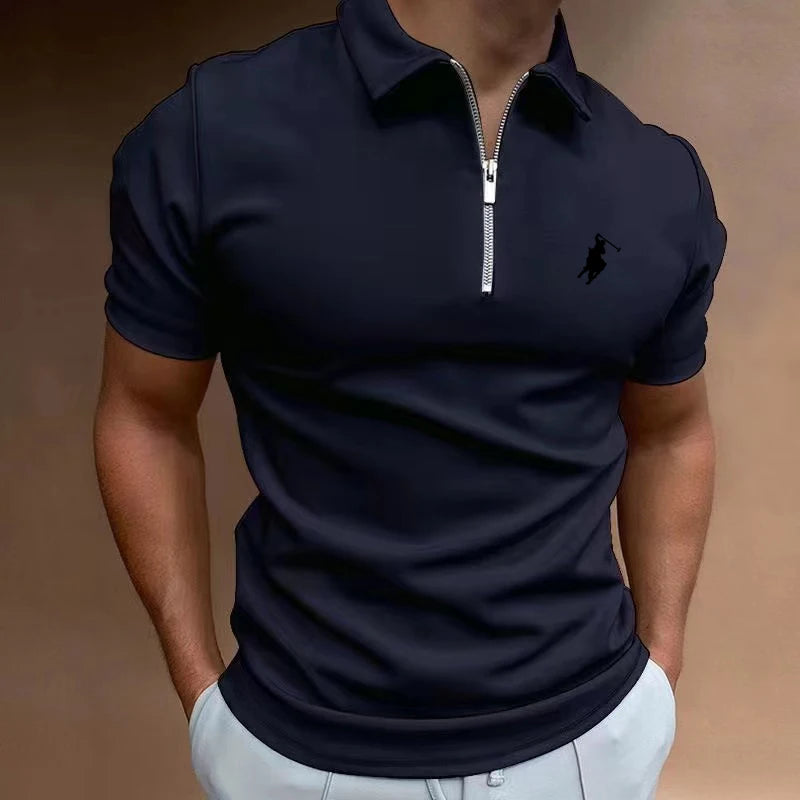 AIOPESON Herren-Poloshirt mit Giraffen-Stickerei für den Sommer