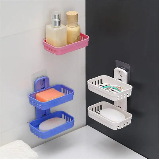 Self-Adhesive Wall-Mounted Double Layer Soap Dish