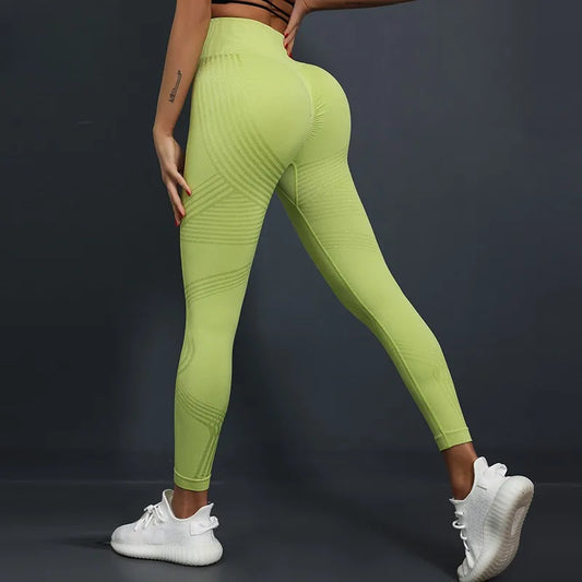 Einfarbige Yoga-Leggings mit hoher Taille für Damen