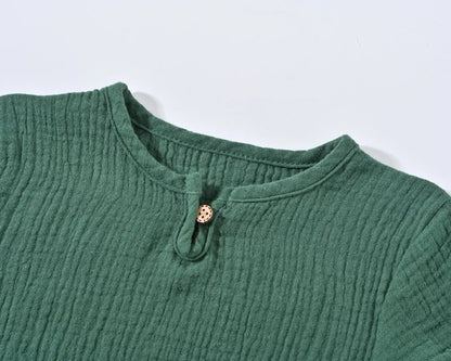 Cotton Linen T-Shirt and Shorts Set