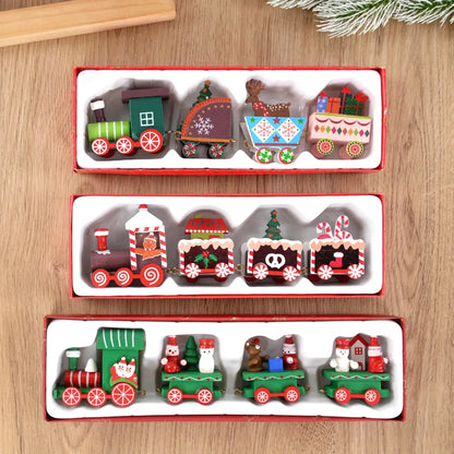 Wooden Christmas Train Tree Ornament