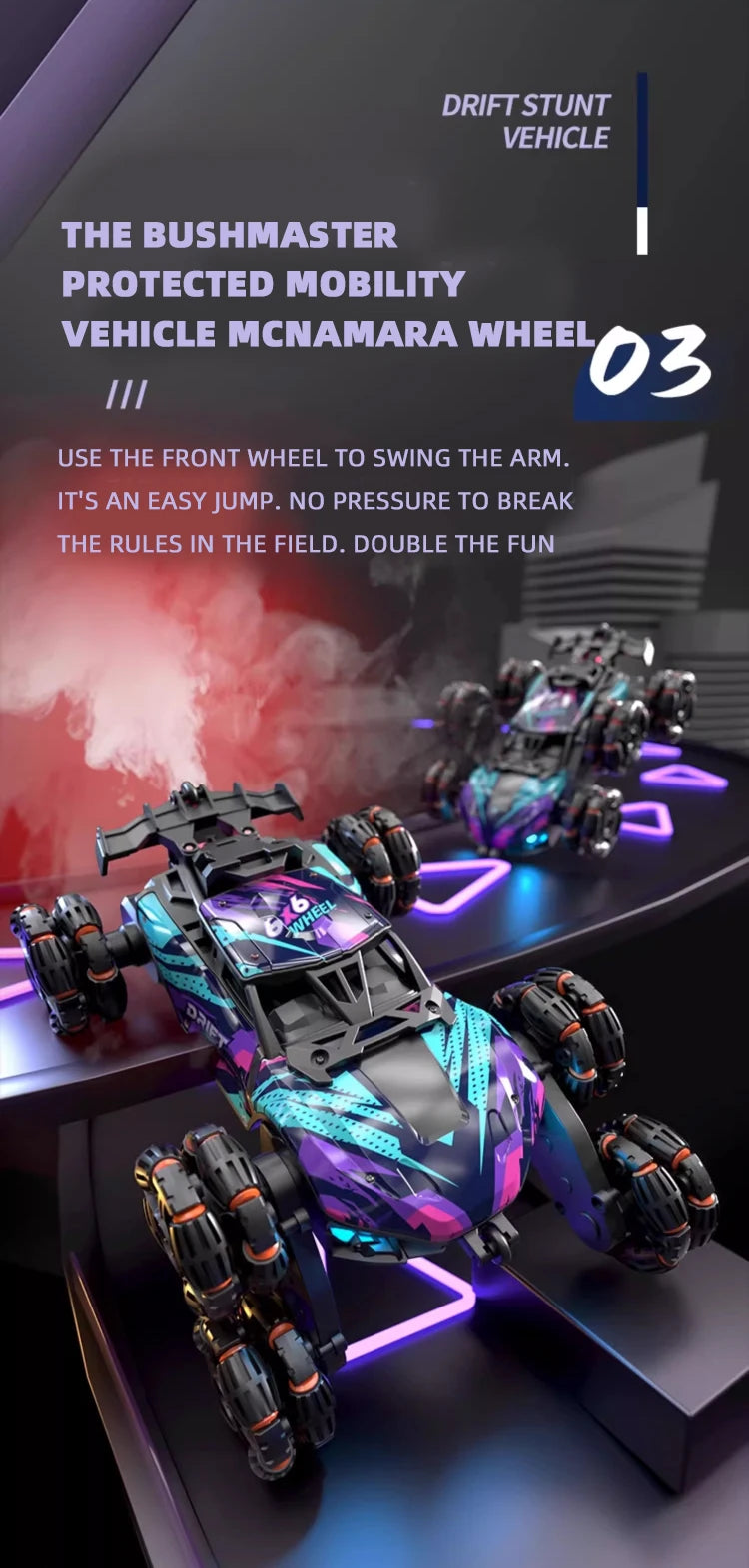 Spray Twisting Stunt RC Car - Six-Wheel Toy