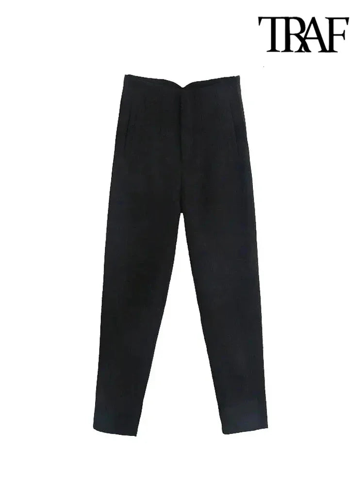 Vintage High Waist Seam Detail Pants