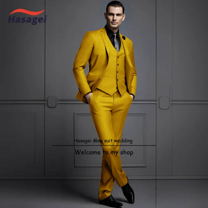 Costume élégant gris foncé pour homme, trois pièces, smoking de mariage, coupe slim, veste, pantalon, gilet, costume de fête formel pour homme