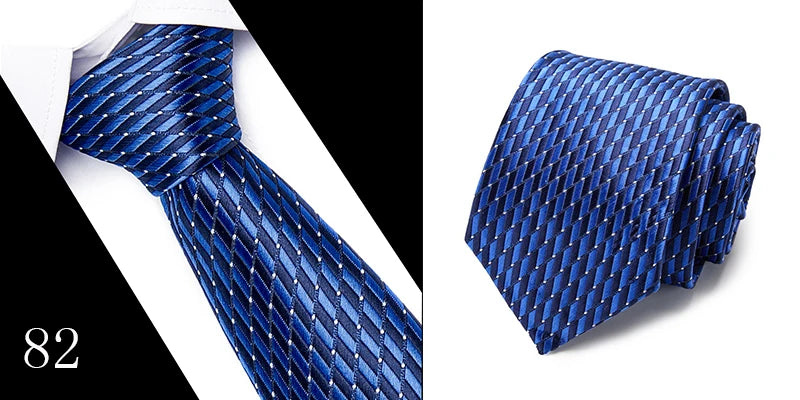 Handgefertigte blau-rot gestreifte Punktekrawatte für Männer