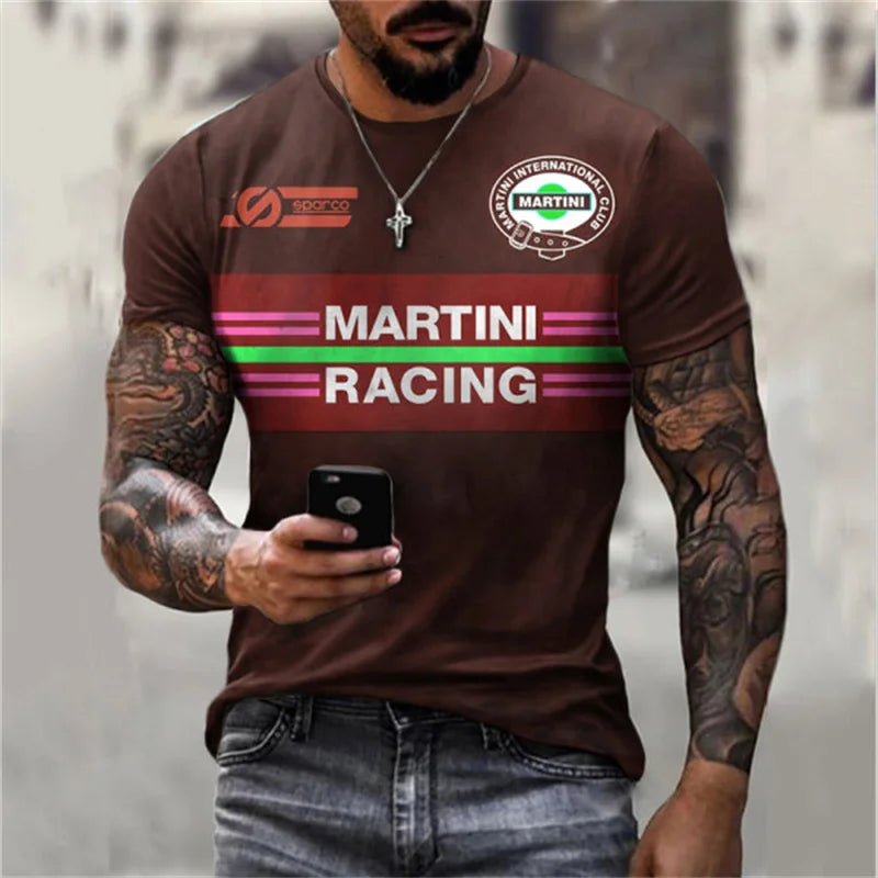 Retro Motorcycle Racing 3D Print Tee