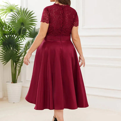 Romantic Lace A-Line Wedding Guest Dress
