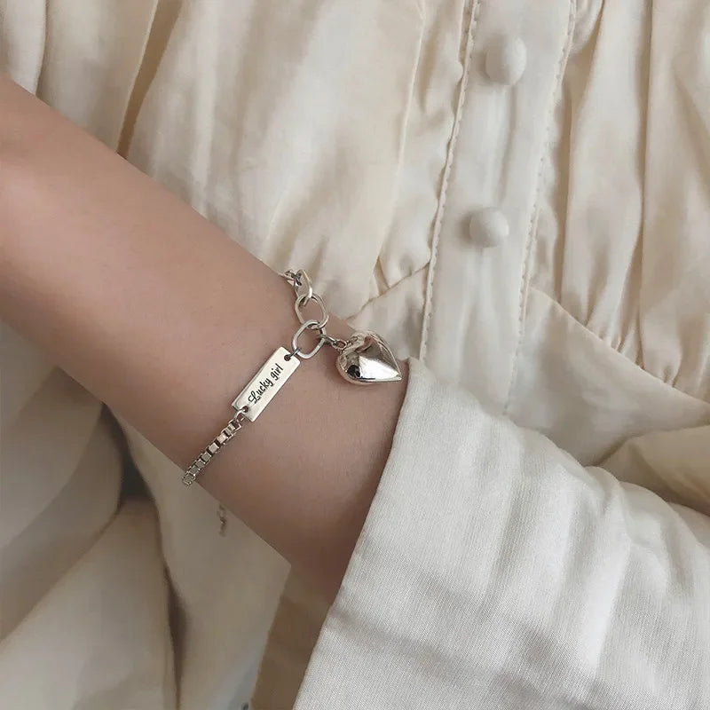 Simple Love Heart Letter Bracelet