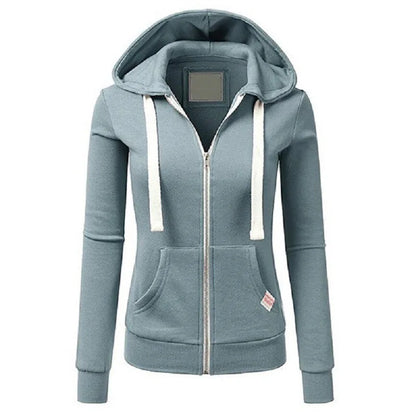 Sweat à capuche zippé printemps-automne pour femme