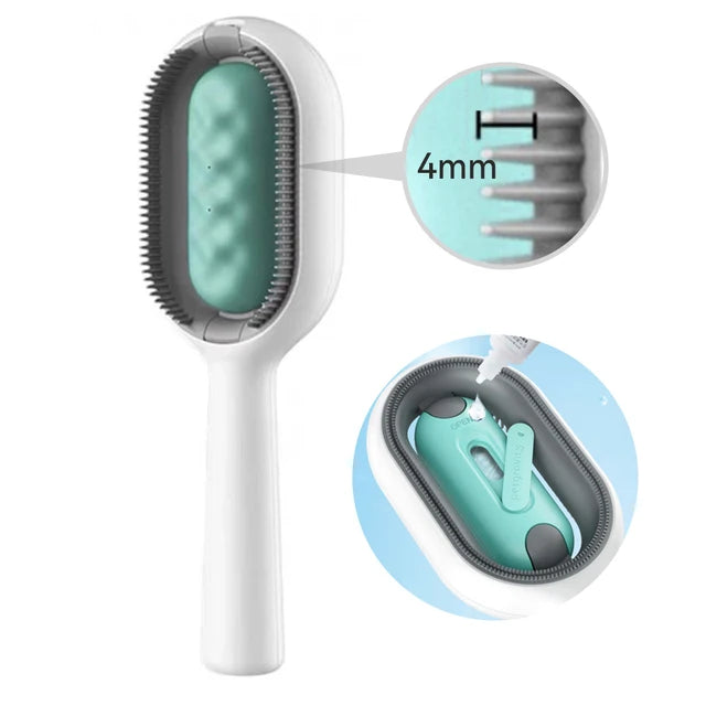 Brosse de massage pour épilation double face pour animaux de compagnie