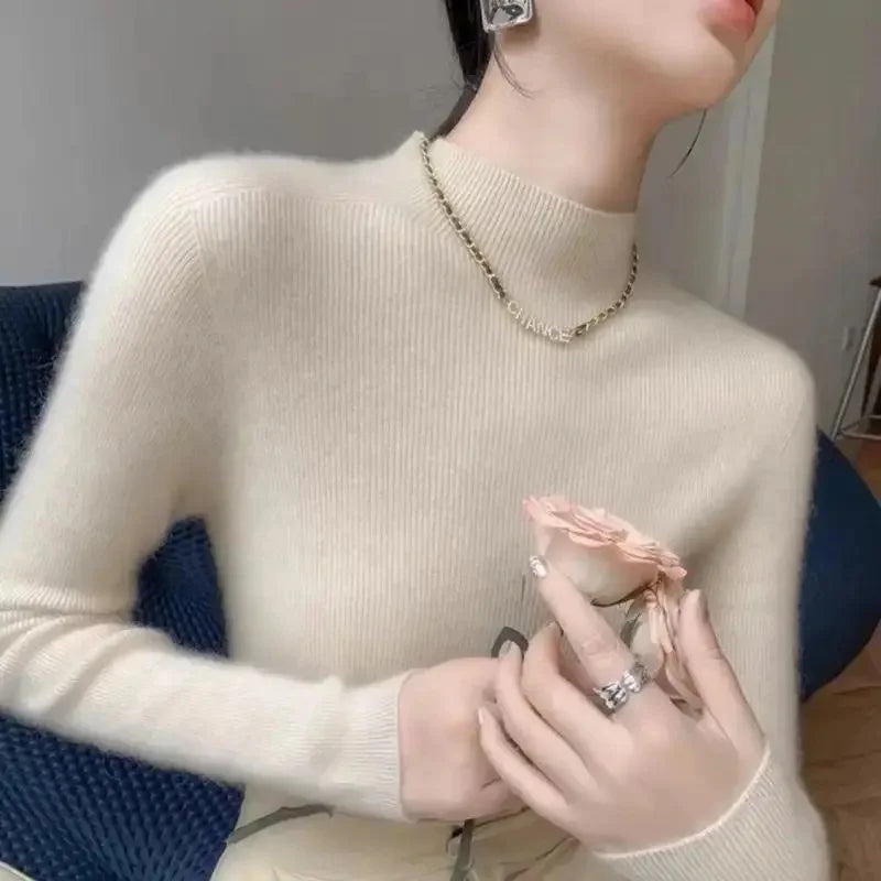 Women's Slim Fit Autumn Winter High Collar Sweater