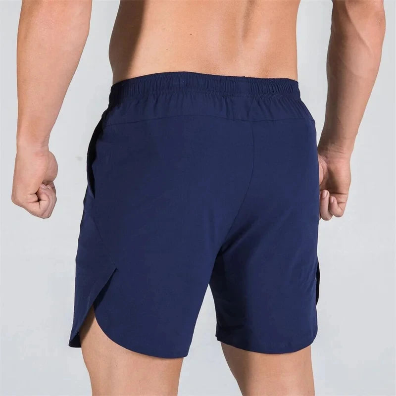 Short de fitness à séchage rapide à double couche pour homme