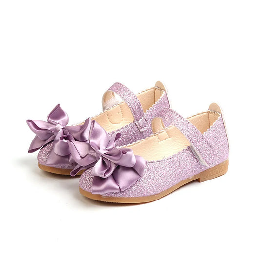 Chaussures de danse princesse en cuir souple pour enfants