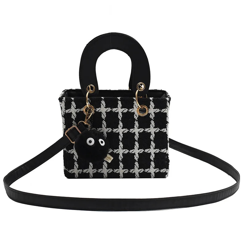 Mini Plaid Woolen Luxury Crossbody Bag