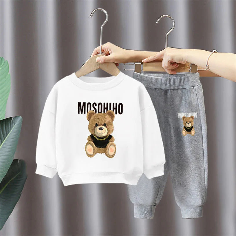 Cartoon Bear T-Shirt & Shorts Set for Kids