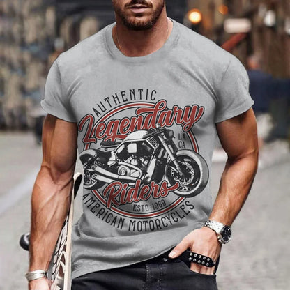 Retro Motorcycle Racing 3D Print Tee