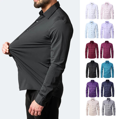 Chemise habillée sans coutures, coupe slim et très élastique