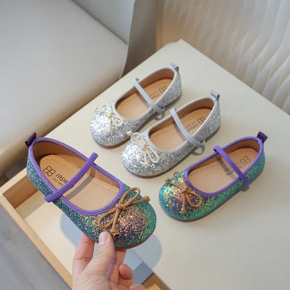 Chaussure de fête de mariage d'anniversaire de princesse petite sirène à paillettes