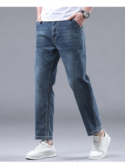 Plus Size Vintage Denim Ankle-Length Harem Pants