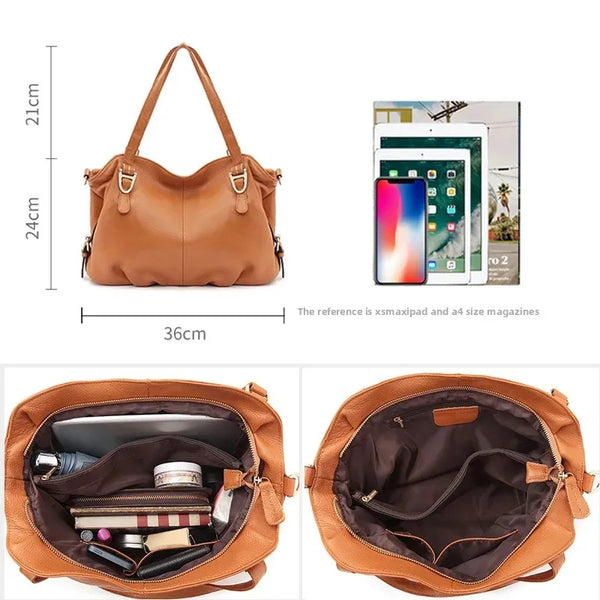 Sac bandoulière en cuir de vachette, vue de face