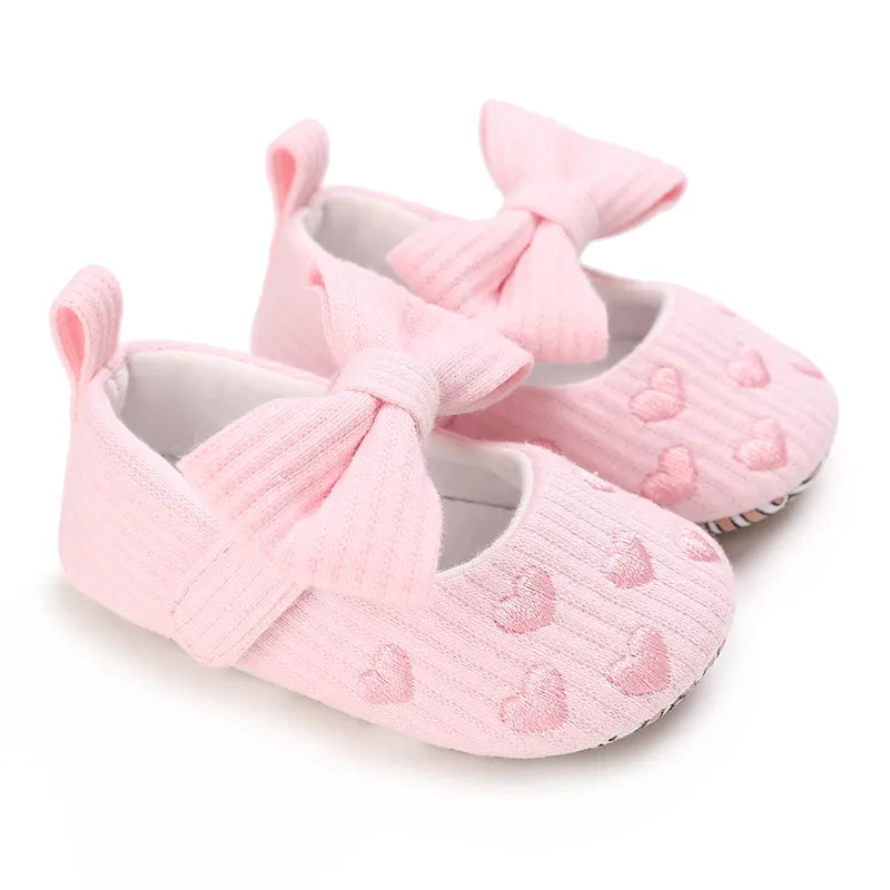 Chaussures bébé nouveau-né roses antidérapantes