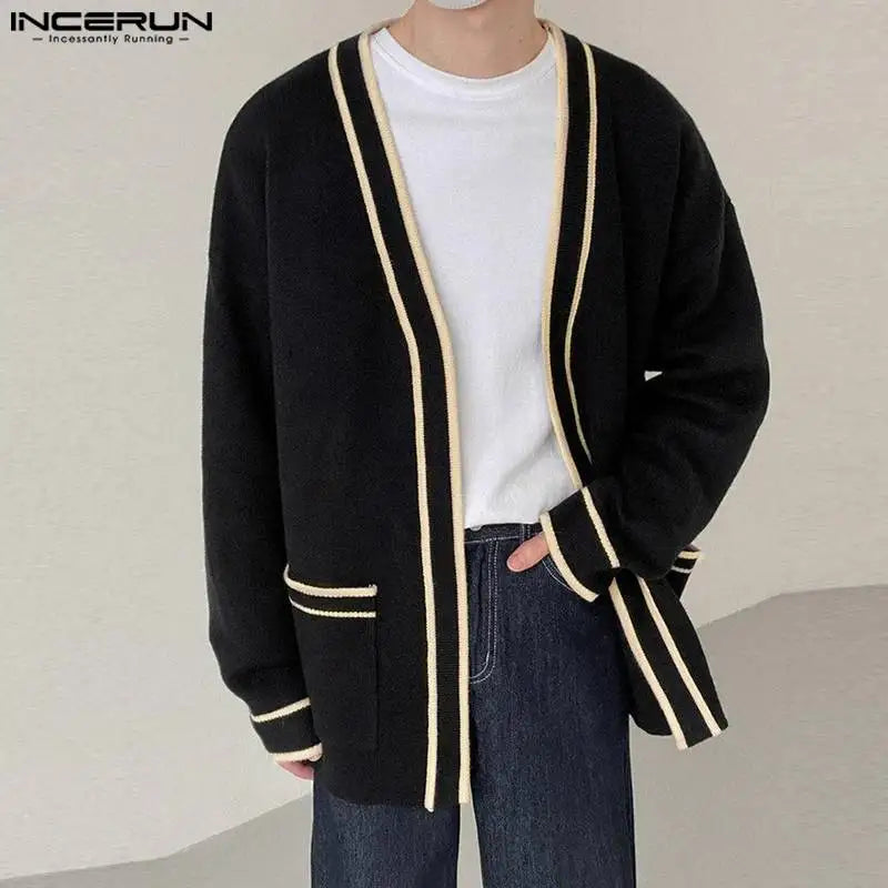 Men’s Patchwork Knit Cardigan Sweater