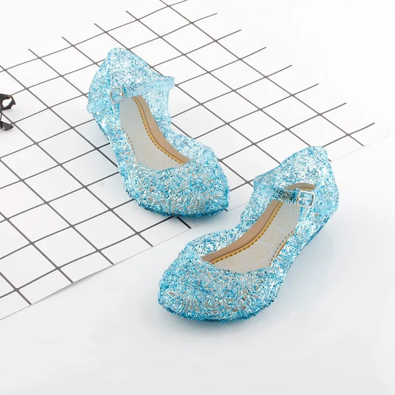 Sandales en cristal de la princesse Elsa pour filles