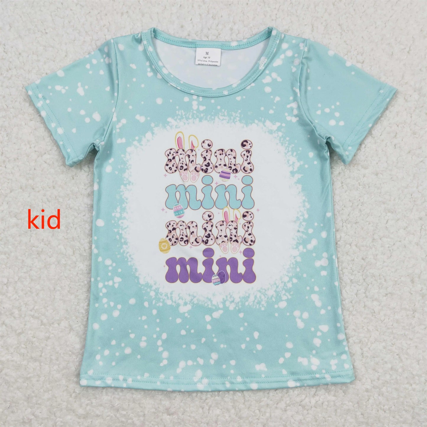 T-Shirt-Set mit Cartoon-Leoparden-Schriftzug zum Schulanfang für Kinder