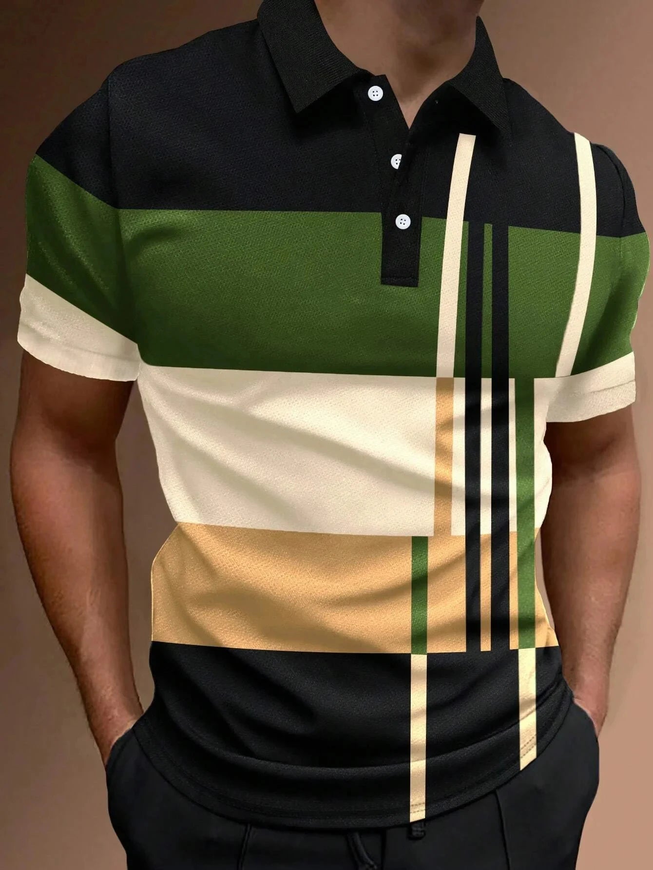 Neues Golf-Poloshirt mit Streifen für Herren – lässig und modisch