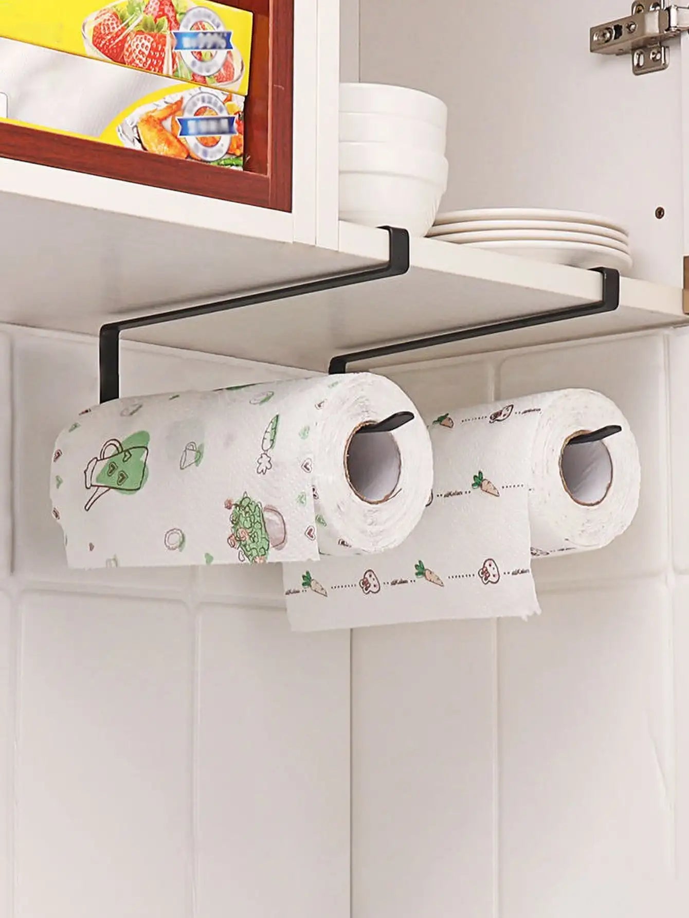 Wall-Mounted Paper Roll Holder & Towel Rack - Bathroom & Kitchen