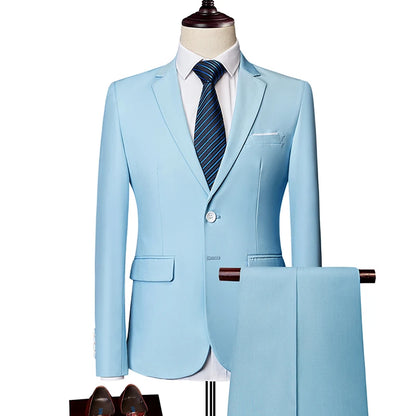2 Pieces Men's Casual Business Suit Set