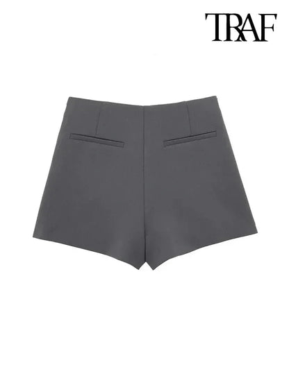 Jupes-shorts asymétriques taille haute pour femmes