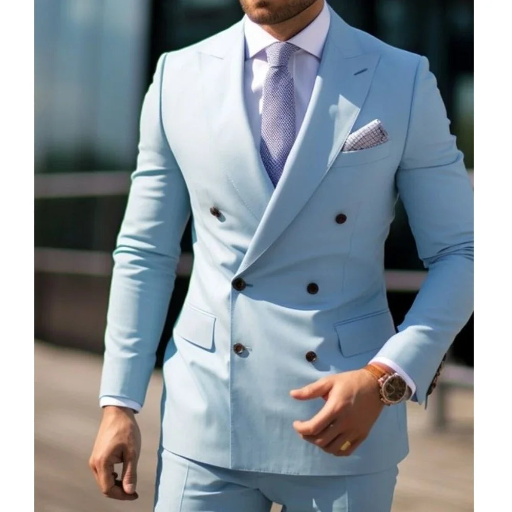 Sage Green Plus Size Men's Wedding Suit