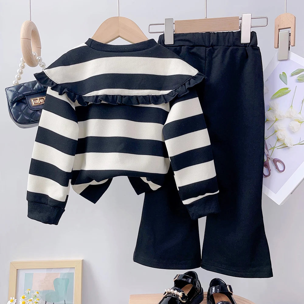 Girls' Long Sleeve Pleated Set