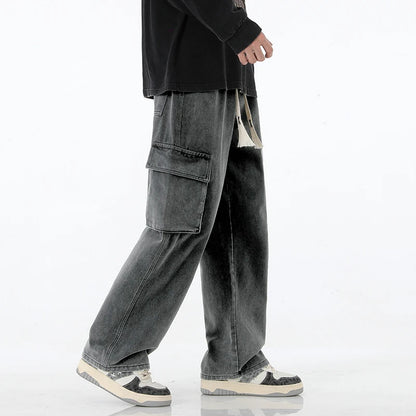 Jean baggy cargo automne Y2K pour hommes