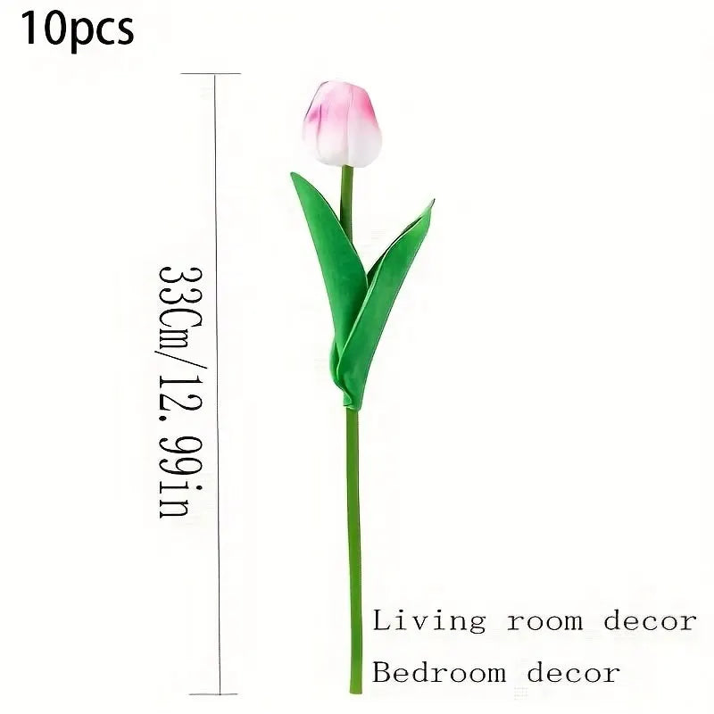 Décor de Bouquet de fleurs de simulation de tulipes, 10 pièces