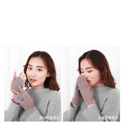 Gants en peluche sans doigts pour femmes - Épais