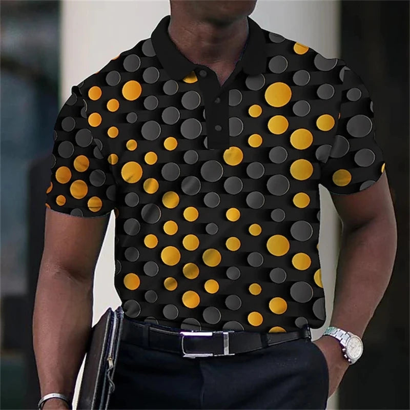 Poloshirt mit 3D-Druck „Optical Illusion“ für Herren