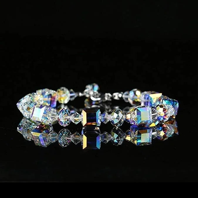 Women's Cube Crystal Beads Bracelet