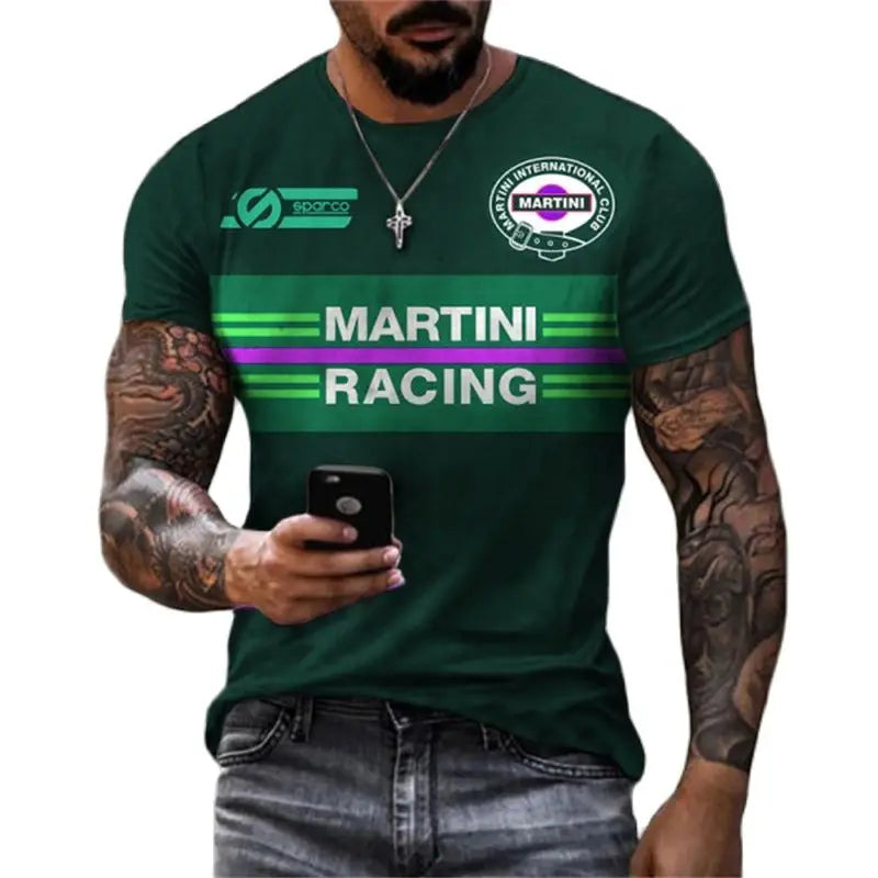 Retro Motorcycle Racing 3D Print Tee