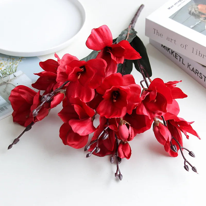 High-Quality 5 Forks Magnolia Artificial Bouquet