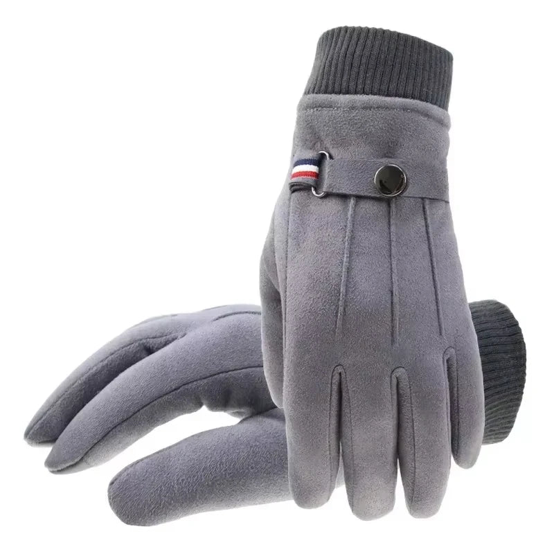 Men's Suede Winter Finger Gloves