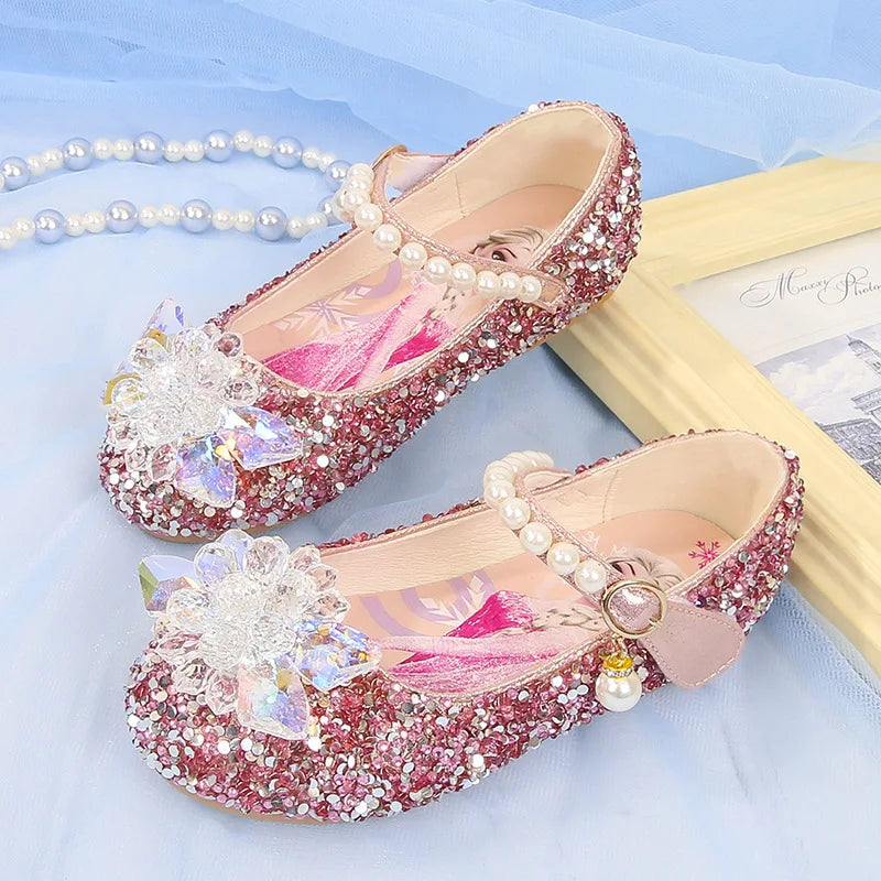 Chaussures à semelle souple en cristal Disney Elsa Princess