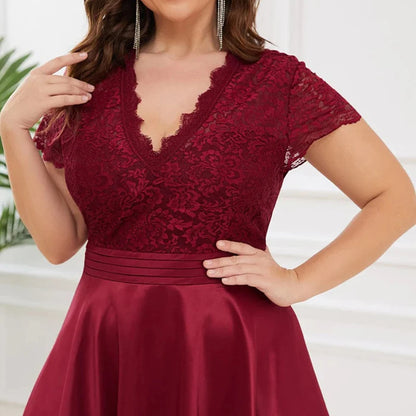 Romantic Lace A-Line Wedding Guest Dress