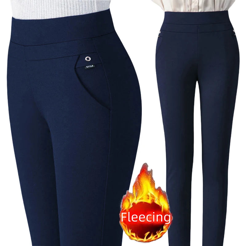 Plus Size Thermal Office Pants for Women