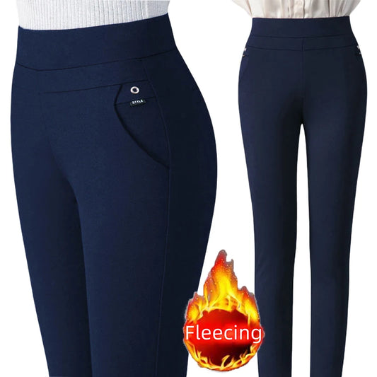 Plus Size Thermal Office Pants for Women