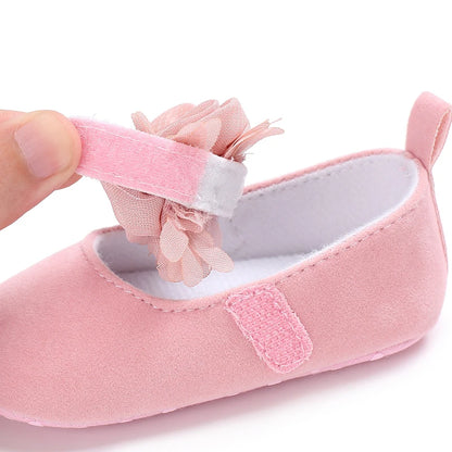 Bequeme Babyschuhe für Mädchen mit weicher Sohle, rutschfeste Spitze, einfarbig
