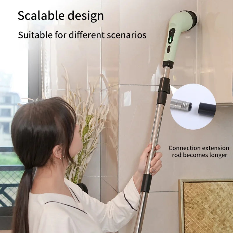 9-in-1 Electric Spin Scrubber for Kitchen and Bathroom Cleaning