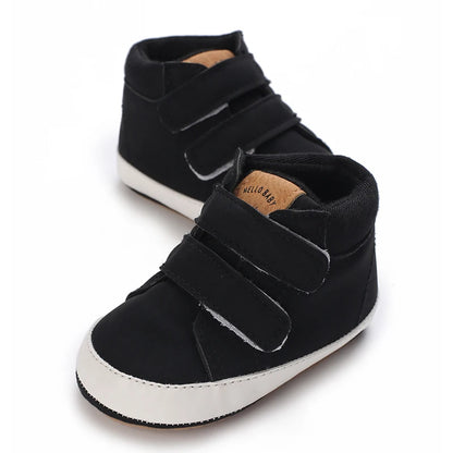 Chaussures bébé en cuir PU et semelle en caoutchouc