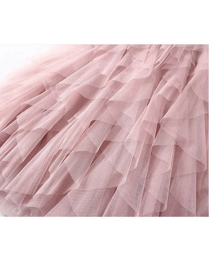 TIGENA Tutu Tulle Pink Maxi Skirt